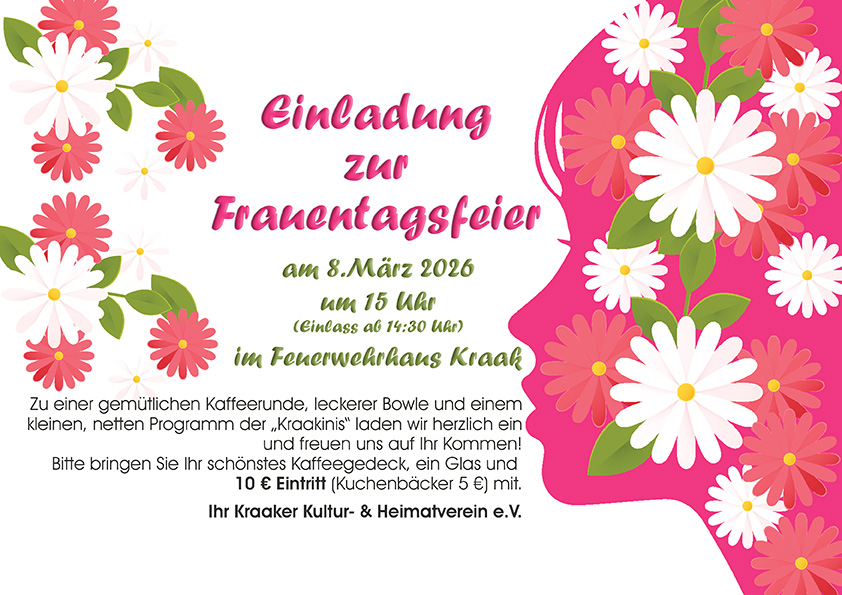 Flyer zum Frauentag in Kraak